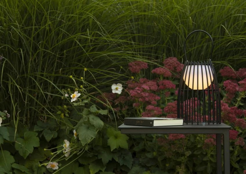 Lucide FJARA - Lampe de table Extérieur - Ø 17,5 cm - LED Dim. - 1x0,3W 3200K - IP44 - 3 StepDim - Noir - ambiance 1